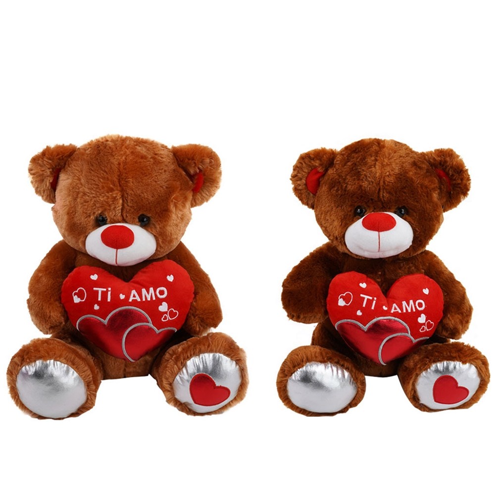 Peluche Orso con Cuore 40 cm - Mazzeo Giocattoli